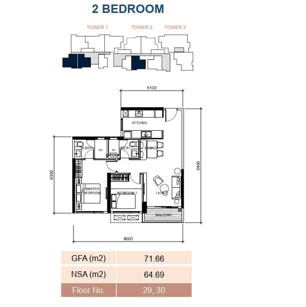 Q2 Thao Dien 2 br unit