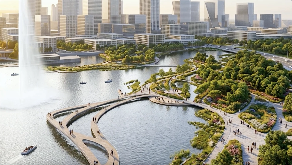Thu Thiem Administrative Render Lake Center