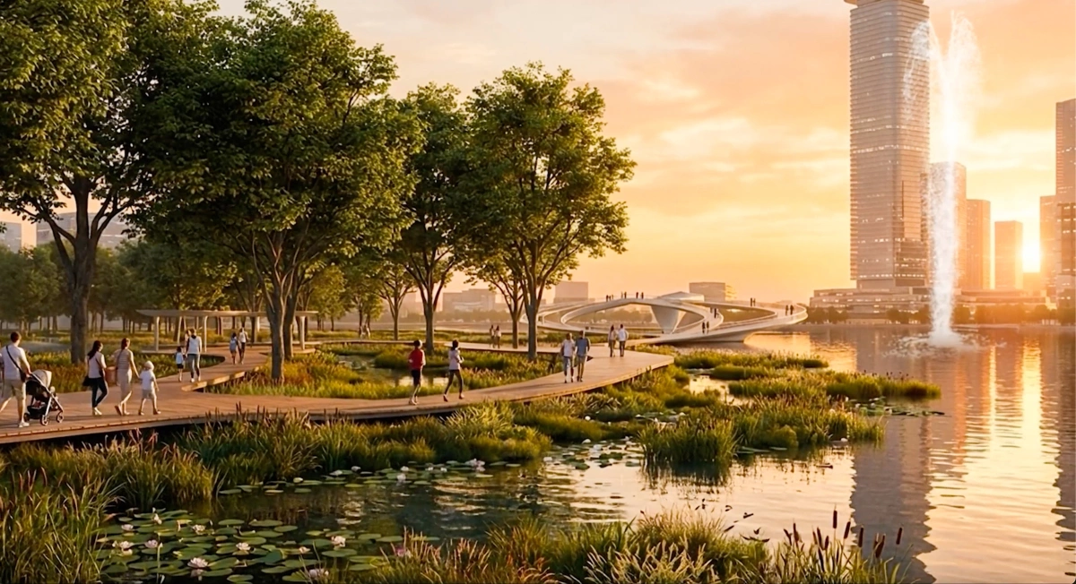 Thu Thiem Administrative Render Center Lake