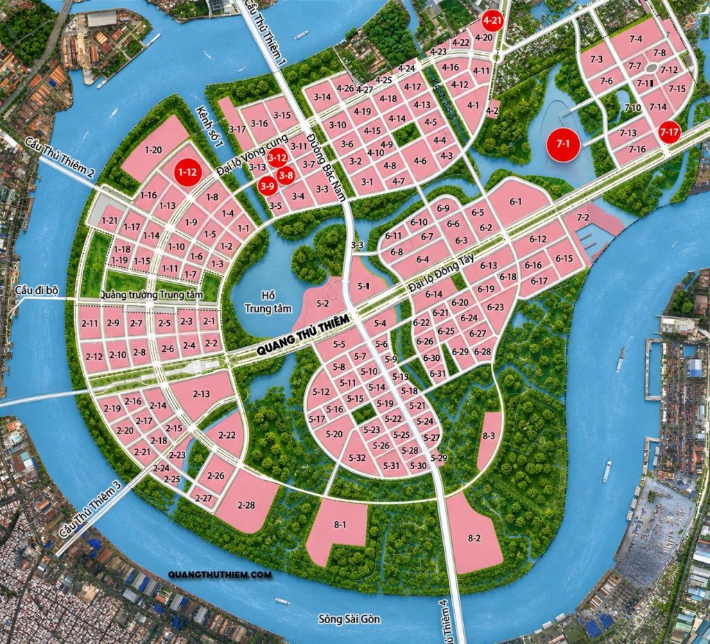 Thu Thiem land auction map locations
