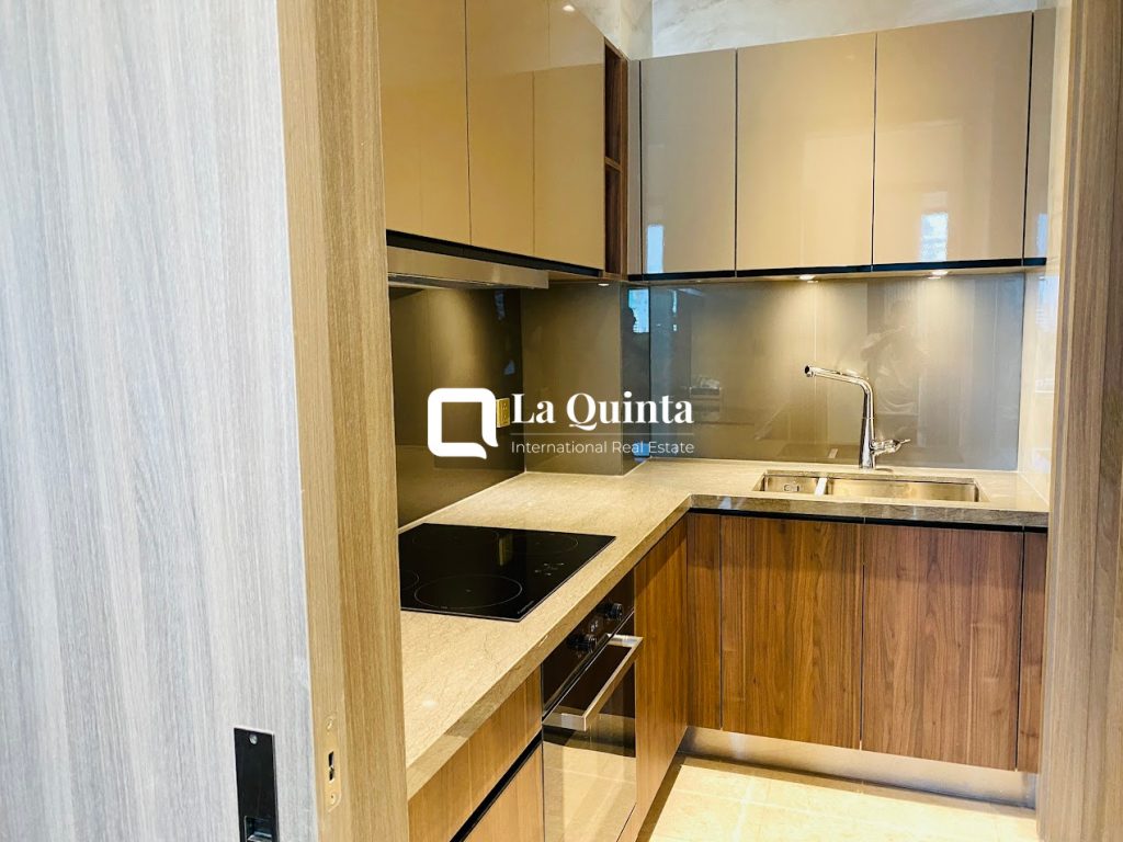 The MarQ apartment kitchen