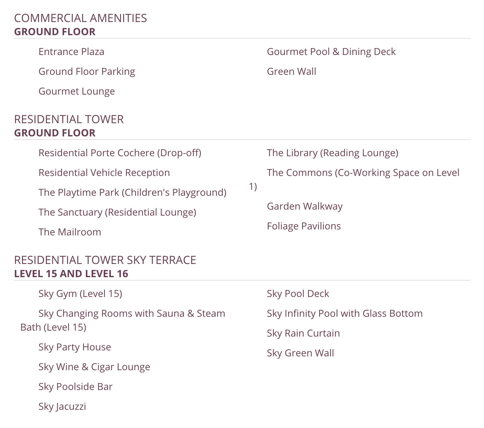 D1Mension Amenities